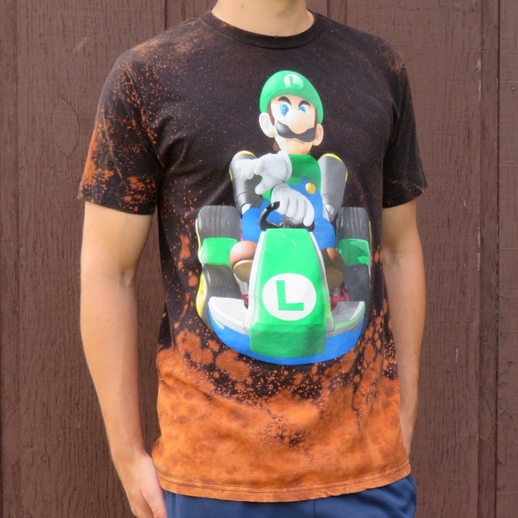 Mario Kart Luigi Bleach Tee sz L 🎉HP 🎉 - Picture 3 of 5